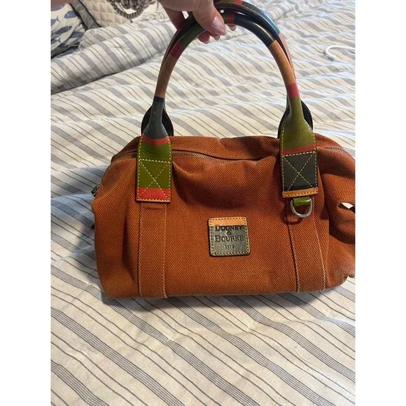 Vintage Dooney & Burke Canvas Satchel Hand Bag - Picture 5 of 13